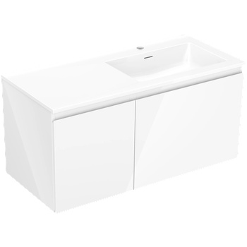Mexen Orio баня шкаф 100 cm с мивка Otis дясна, 1S, 1D, бял гланц - 91A13-10047-3-BBFF00-W18P00 (91A13-10047-3-BBFF00-W18P00)