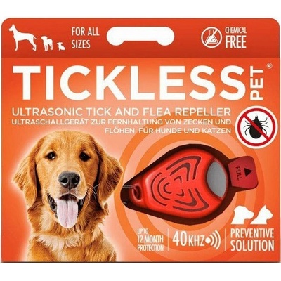 Tickless pet Ultrazvukový odpuzovač klíšťat a blech pro psy barvy orange 1 kus