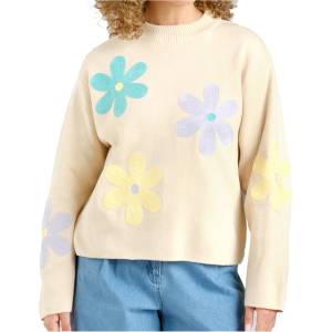 DEDICATED Дамски пуловер Dedicated Women's Sweater Limhamn Jumper - Application Flower / Whitecap Grey - размер XL (117-3034-0115)