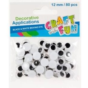 Craft with fun Decorative Eyes Decoration 12mm 80el
