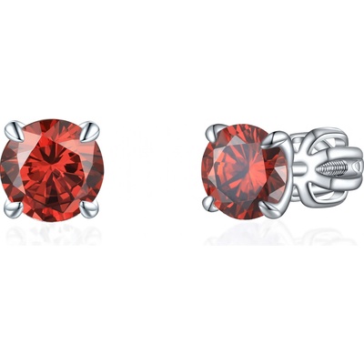 Olivie strieborné náušnice PIPPI RED 8363