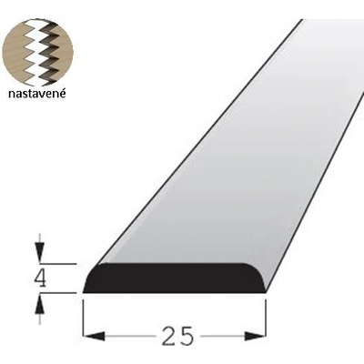 Lišta krycí dub 25x4mm, délka 240cm, nastavovaná