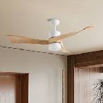 ZEVENTI - LED таванен вентилатор NATURITO LED/18W/230V Wi-Fi Tuya бял/дъб с дистанционно управление (ZV0037)