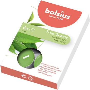 Bolsius 6 бр. чаени свещи Bolsius с аромат на зелен чай (TRU-PB15-43-CEV-TS)
