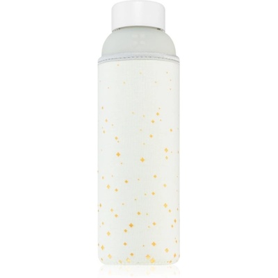 Waterdrop Glass Snow sklenená fľaša na vodu 600 ml + obal na fľašu