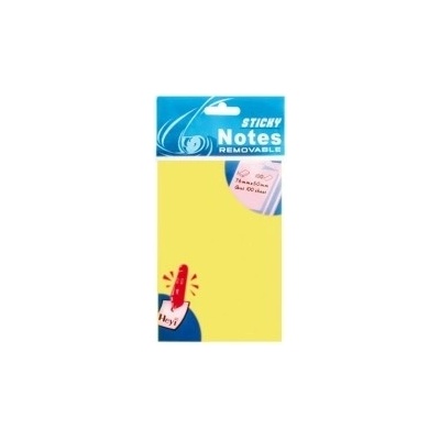 Lepiaci blok žltý 76x125mm, 100 listov