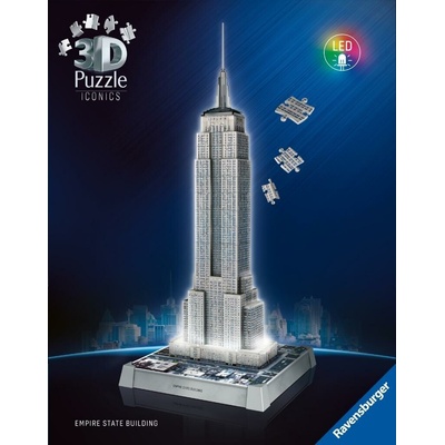 RAVENSBURGER 3D puzzle Iconics Svítící Empire State Building (Noční edice) 216 ks – Zboží Mobilmania