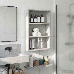 vidaXL Банен стенен шкаф Бетонно Сиво 40 x 10 x 60, 5 см (889354)