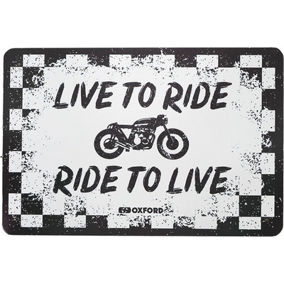 Plechová cedule RIDE, OXFORD (bílá/černá, rozměr 30 x 20 cm)