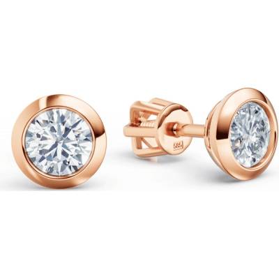 DF Dámske náušnice 3675 z ružového zlata s diamantmi s celkovou hmotnosťou 0,80 ct