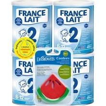 France Lait 2 4x400 g + Dr. Brown’s Upokojujúce hryzadlo Coolees®