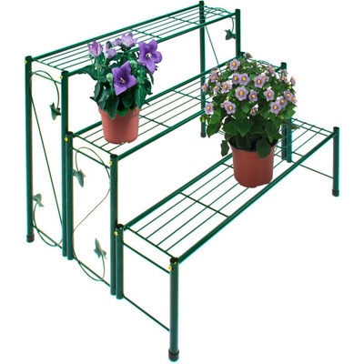 DEMA Schody na květiny 3 police 78 x 55 x 65 cm Antik tmavozelené 47038D – Hledejceny.cz