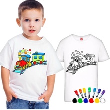 dětské tričko s vlastním motivem + barvy na textil 6 barev tričko Omalovánka