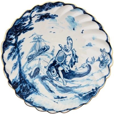 Seletti Hluboký talíř DIESEL CLASSICS ON ACID DELFINO 25 cm modrá porcelán