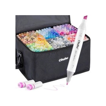 Ohuhu Арт маркери двувърхи Oahu 320 броя & 1 Blender