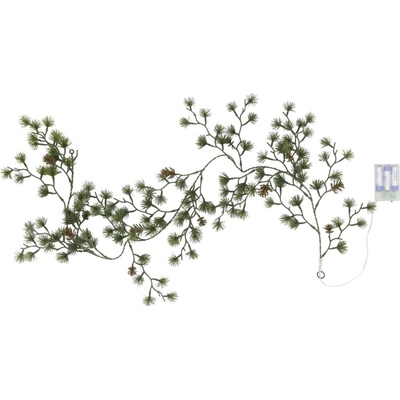 Chic Antique Svítící LED girlanda z umělého jehličí Fir/Pinecones, zelená barva, plast
