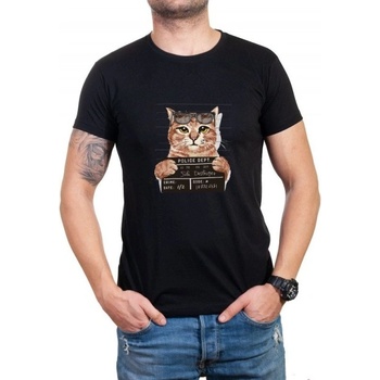 Vodo Мъжка черна тениска Gangsta Cat (17288)