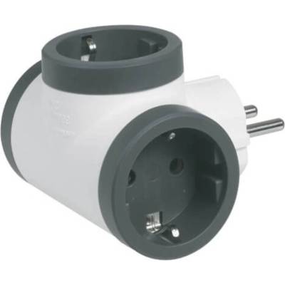 Legrand Адаптер legrand, t-образен, 3×2p, бял/тъмносив (m011083)