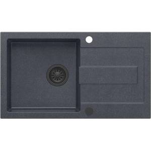 Quadron Pop Christian 111 черна композитна вградена мивка - черна точка 78x45 см (HCQC7845CZK_PC) Мивка за вграждане