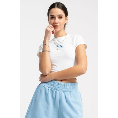 Reporter Young crop top s minimalistickým potiskem bílá