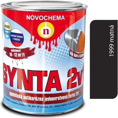 Novochema synta 2v1 Jednovrstvová antikorózna farba 1999M čierna matná 5 kg