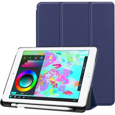 Gigapack IPAD 9.7 (2018 г. ) / 9.7 (2017 г. ) GIGAPACK Tok стоящ, кожен ефект Active FLIP, държач за моливи, син бутон GP-78187 (GP-78187)
