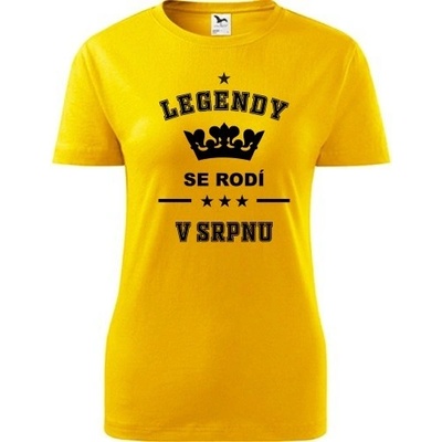 Žluté dámské tričko Legendy se rodí v srpnu dárek k 60 narozeninám pro ženu – Zbozi.Blesk.cz