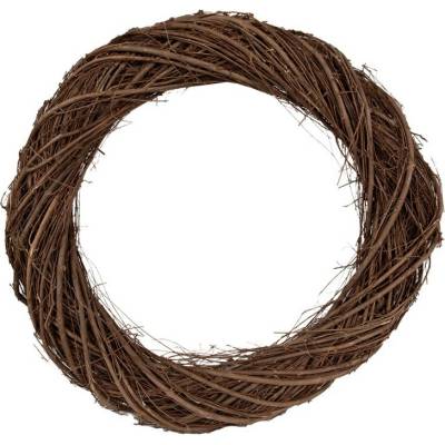 Clayre & Eef Přírodní hnědý proutěný věnec Woodly XXL - Ø 50*8 cm - Clayre & Eef