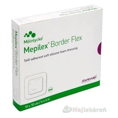 Mepilex Border Flex, samolepivé krytie zo silikónu (10 x 10 cm), 5 ks