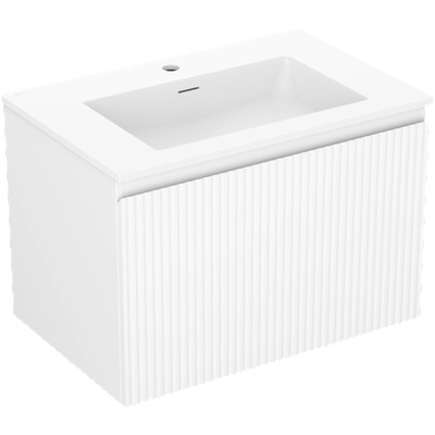 Mexen Rivel шкаф за баня 70 см с умивалник Otis, 1 чекмедже, оребрена, бяла мат (91A20-07047-1-BF01-W18M01)