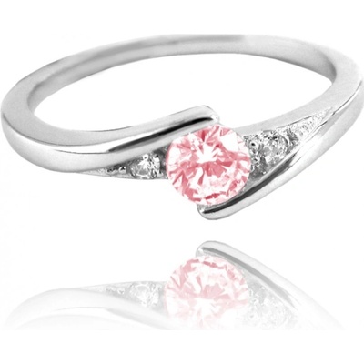 MINET JMAN0046PR stříbrný prsten s růžovým zirkonem – Zboží Mobilmania