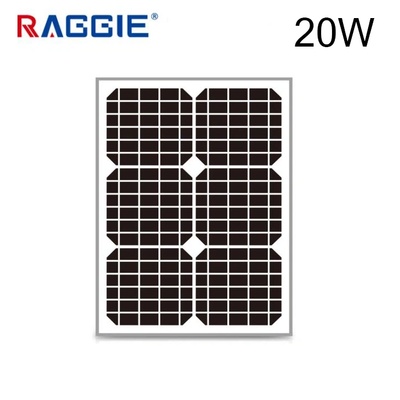 Raggie Соларен панел монокристален 20W RAGGIE 12V 520x360x20mm (1830-20)
