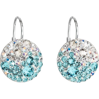 Swarovski elements strieborné visiaci náušnice 31176.3 light turquoise