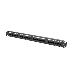 Lanberg Пач панел, Lanberg patch panel 24 port 1U CAT. 5E, black (PPU5-1024-B) - smartx