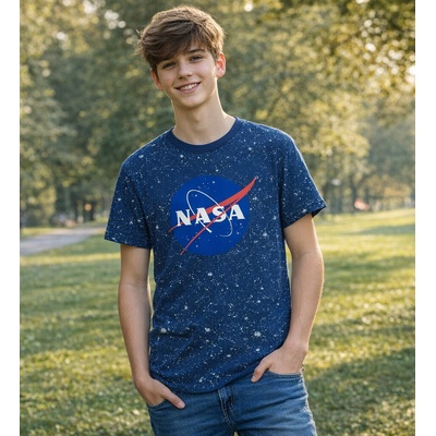 E plus M chlapecké tričko NASA krátký rukáv tmavé modrá