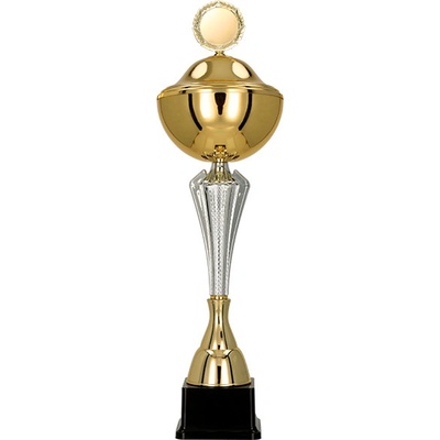 Kovový pohár s poklicí Zlato-stříbrný 35,5 cm 12 cm
