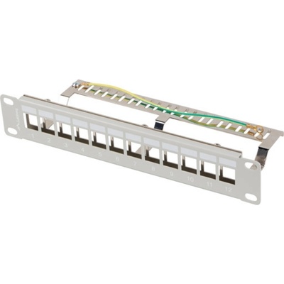 Lanberg patch panel blank 12 port 1U 10" ftp for keystone modules grey v2