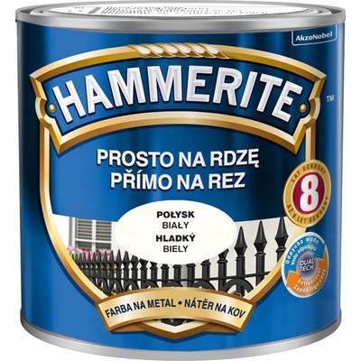Hammerite přímo na rez, 0,70L, hladký bílý