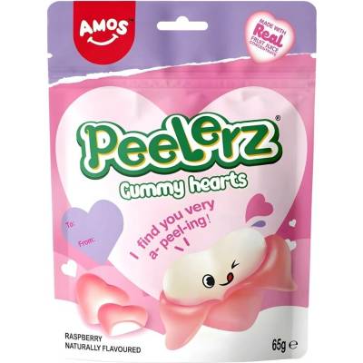AM Raspberry Heart Shaped Peelable Gummy 65 g