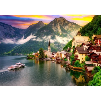 Image 1 of Enjoy - Puzzle Hallstatt Town at Sunset, Austria - 1 000 piese