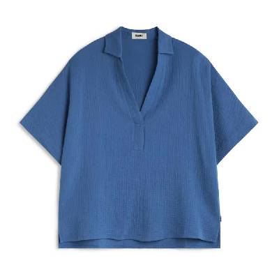 Риза с къс ръкав Ecoalf Denis short sleeve shirt - Blue (Mediterranean Blue)