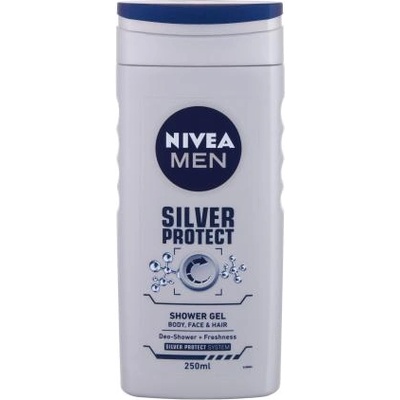 Nivea Men Silver Protect душ гел за коса, лице и тяло 250 ml за мъже