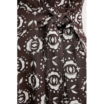 Weekend Max Mara Копринен гащеризон Weekend Max Mara ARIZONA в кафяво с v-образно деколте 2525246021600 (2525246021600)