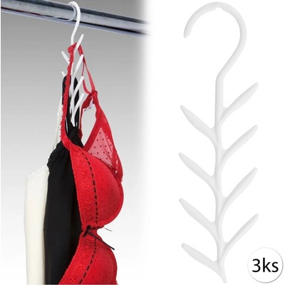 Camisole Rack 5958 Multifunkční organizér do skříně 21x6,5cm, 3ks, bílá