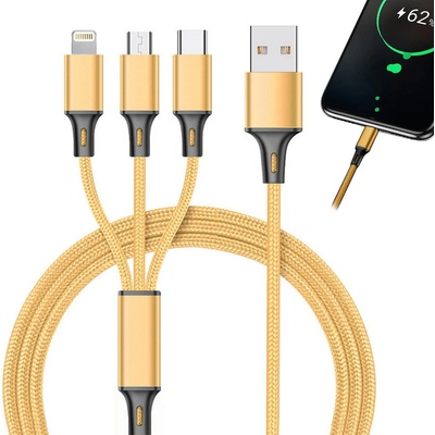 Verk 06278 Nabíjací USB 3 v 1, zlatý