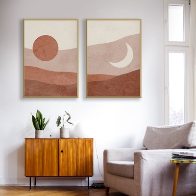 Decono Картини Бохо Слънце и Луна