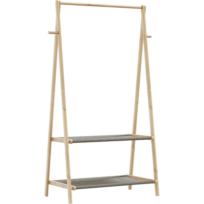 vidaXL L Закачалка за дрехи с рафтове 96x45, 5x150, 5 cm Бамбук (4008910)