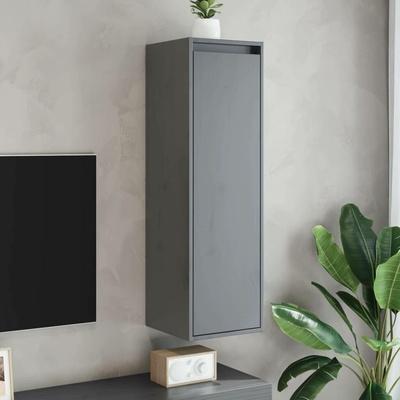 Nábytek XL Nástěnné skříňky 2 ks šedé 30 x 30 x 100 cm masivní borovice
