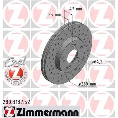 Brzdový kotúč ZIMMERMANN 280.3187.52