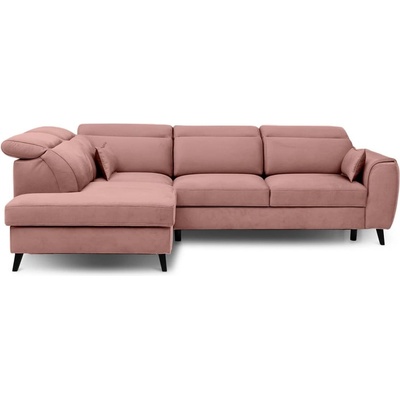 Eltap Розов кадифен разтегателен ъглов диван с място за съхранение (ляв ъгъл L форма) Noble - ELTAP (CO-NOB-LT-24NU)